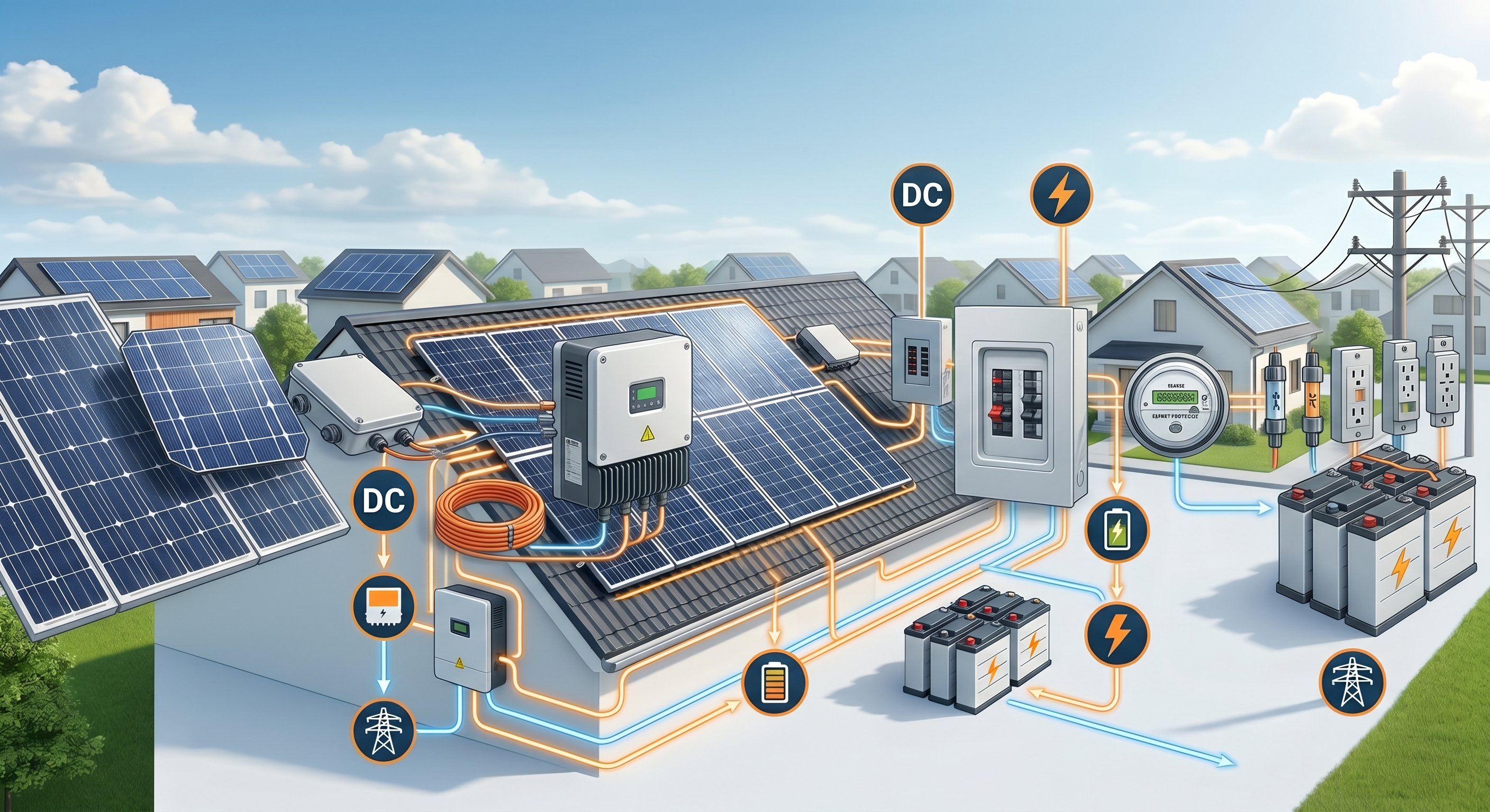 Solar panels on a UK rooftop